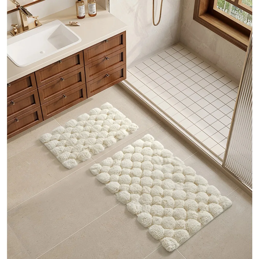 Ivory 2-Piece Cotton Bath Rug  - đánh giá và giá Bamboo Bath Mat