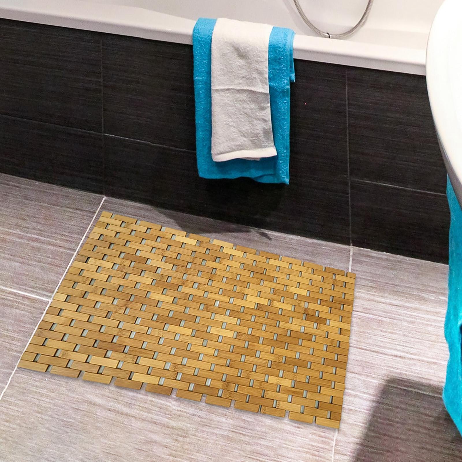 Non Slip Bamboo Wood Bathroom  - đánh giá và giá Bamboo Bath Mat