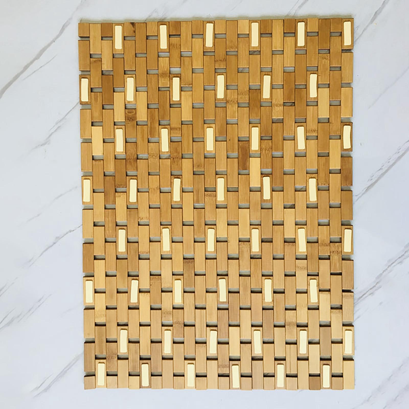 Non Slip Bamboo Wood Bathroom  - đánh giá và giá Bamboo Bath Mat