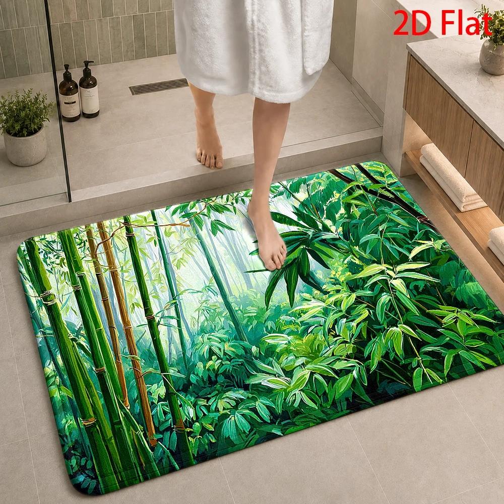 Tropical Bamboo Jungle Pattern - đánh giá và giá Bamboo Bath Mat