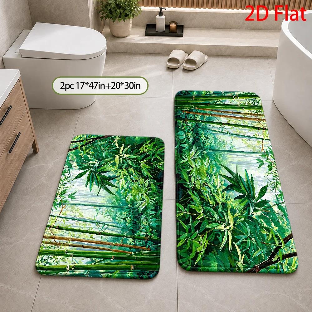 Tropical Bamboo Jungle Pattern - đánh giá và giá Bamboo Bath Mat
