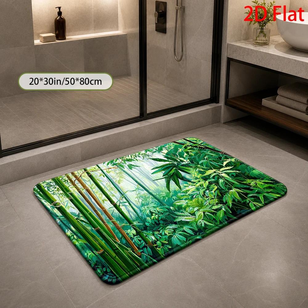 Tropical Bamboo Jungle Pattern - đánh giá và giá Bamboo Bath Mat