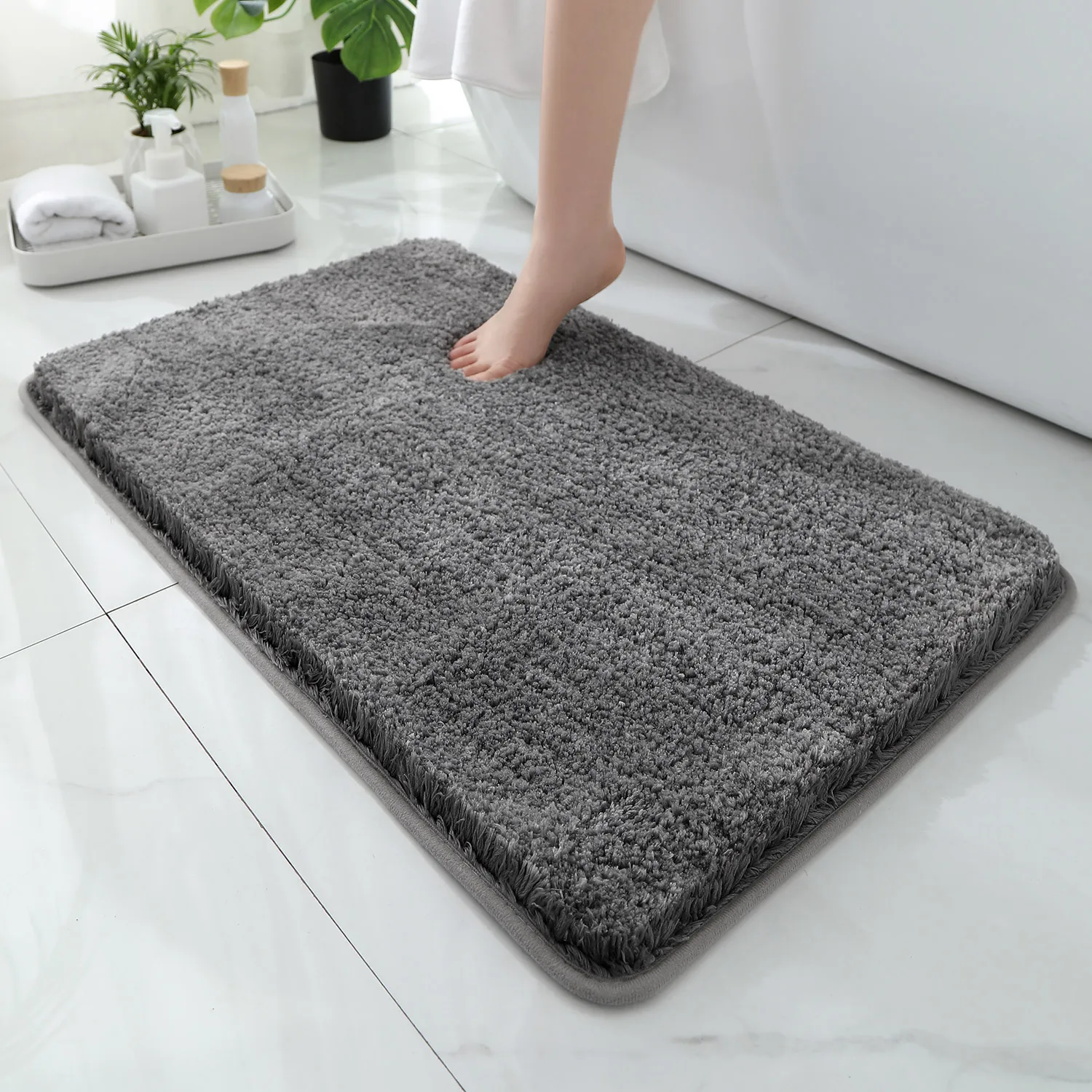 Rounded and thickened bathroom - đánh giá và giá Bamboo Bath Mat