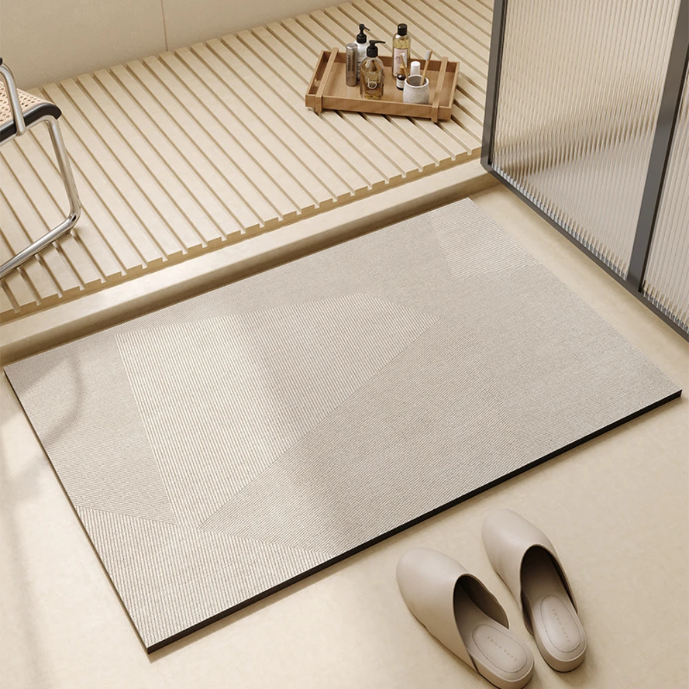 Light Coffee Geometric Line Di - đánh giá và giá Bamboo Bath Mat