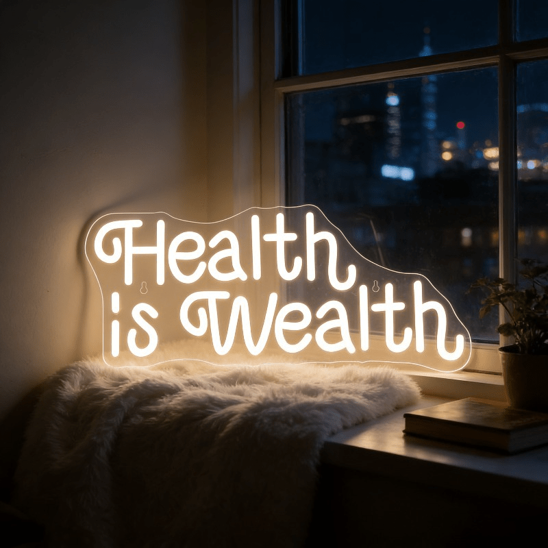 Health is Wealth Neon Sign LED - đánh giá và giá Health Wellness Lifestyle